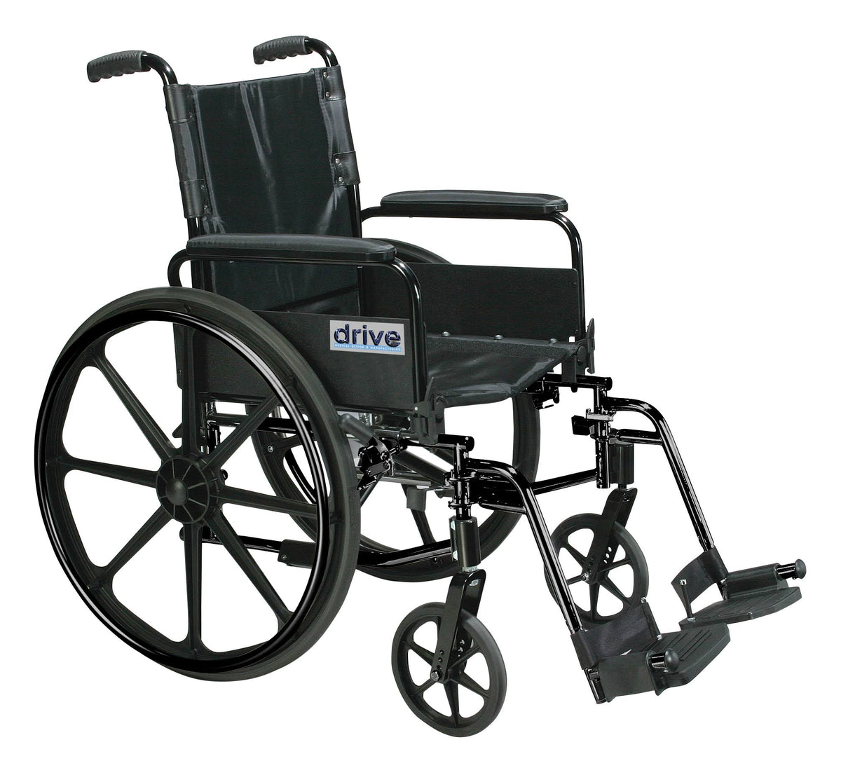 Lightweight Dual Axle Wheelchair with Adjustable Arms, Detachable Full Arms, Swing Away Footrests V43817