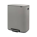 Concrete Grey 60-Liter Steel Pedal Bin Trash Can A824621