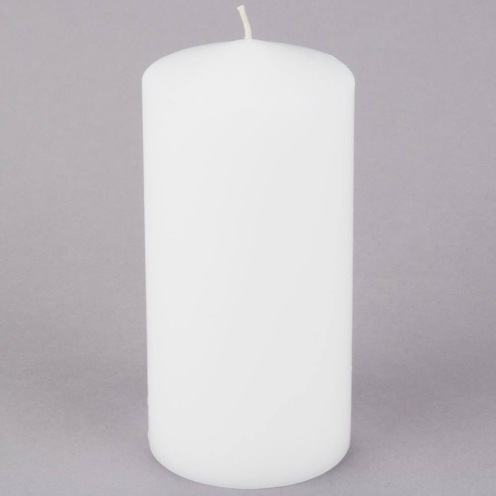 White Wax Pillar Candle - 12/Case N53824