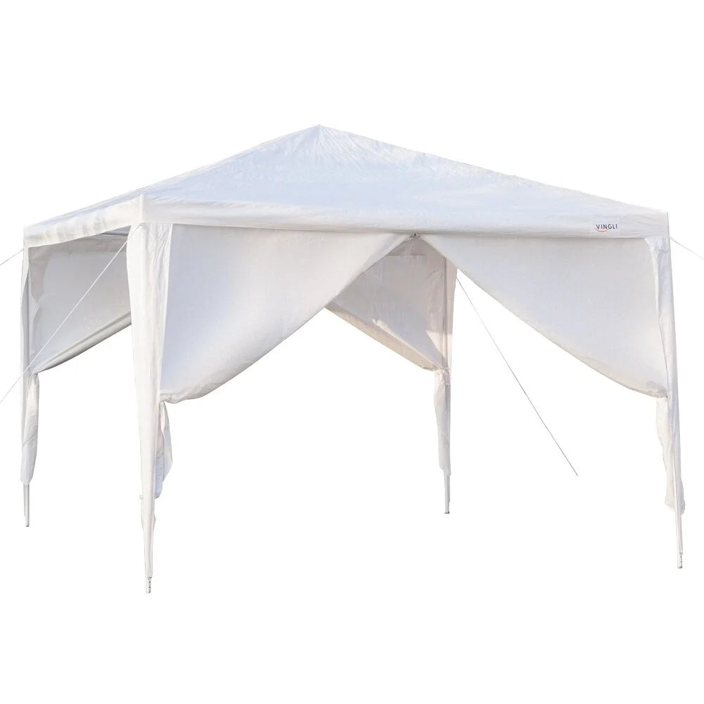 Waterproof Tent with Spiral Tubes White 3 x 6m-6Sides U863