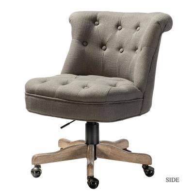 Grey Swivel Task Chair with Tufted Back J745412