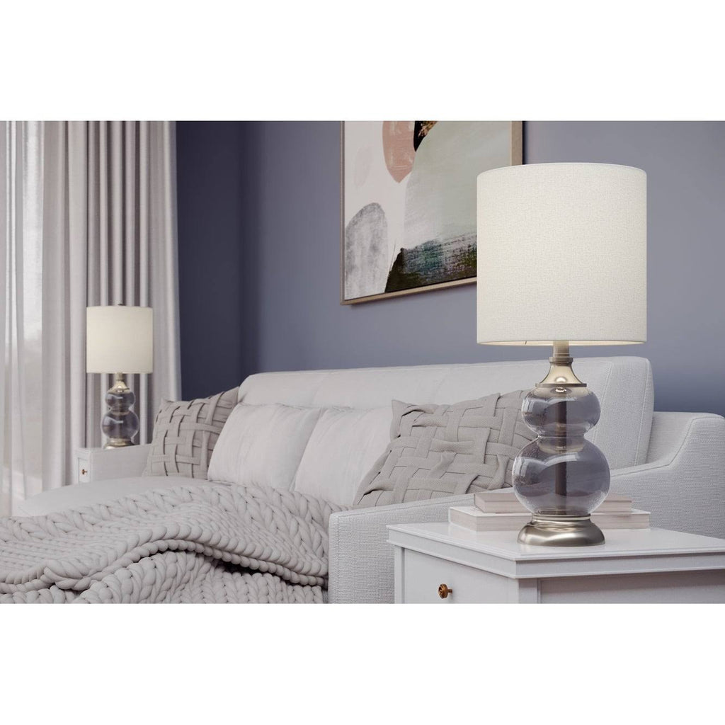 Clear Seeded Glass Accent Lamp Set of 2 H587