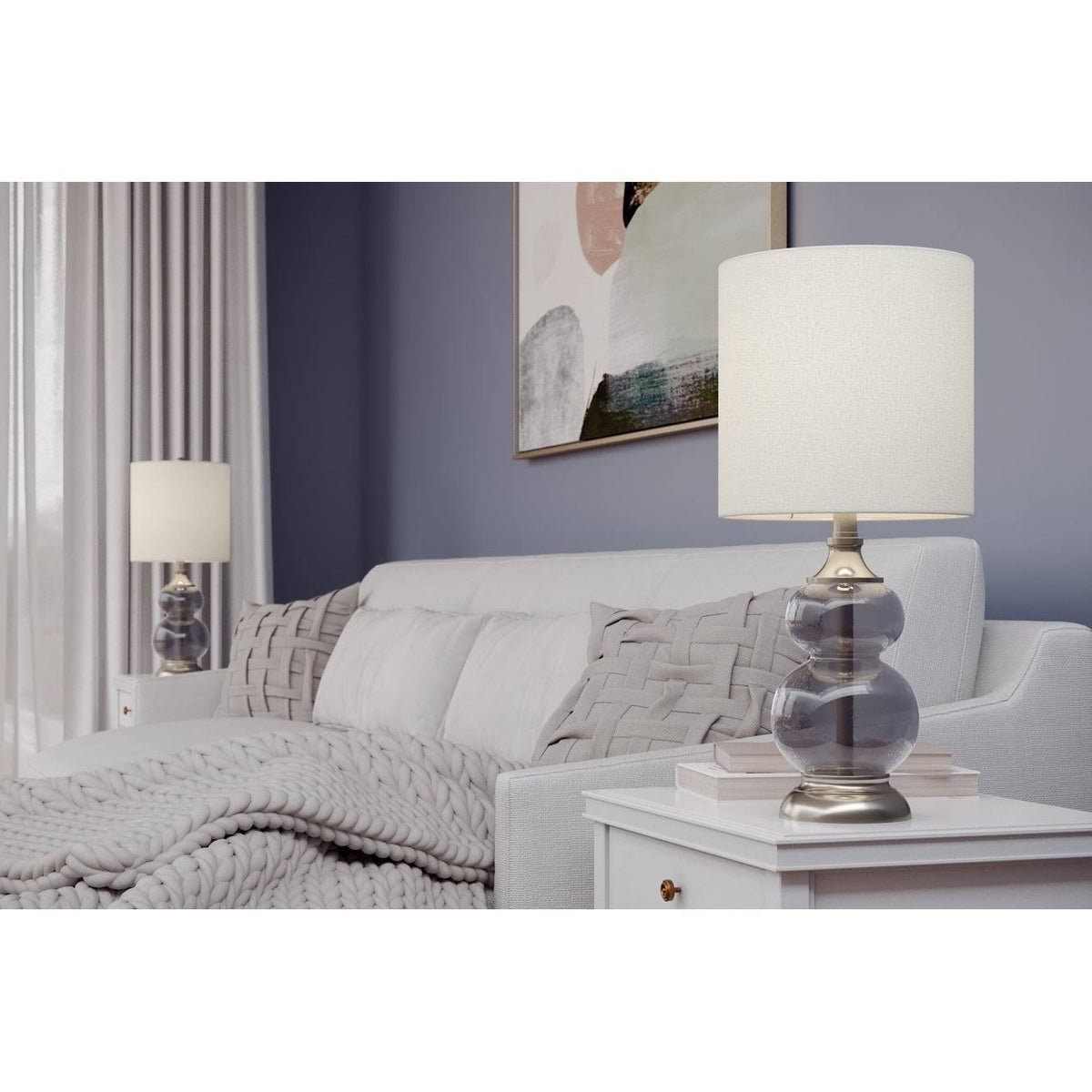 Clear Seeded Glass Accent Lamp Set of 2 H587