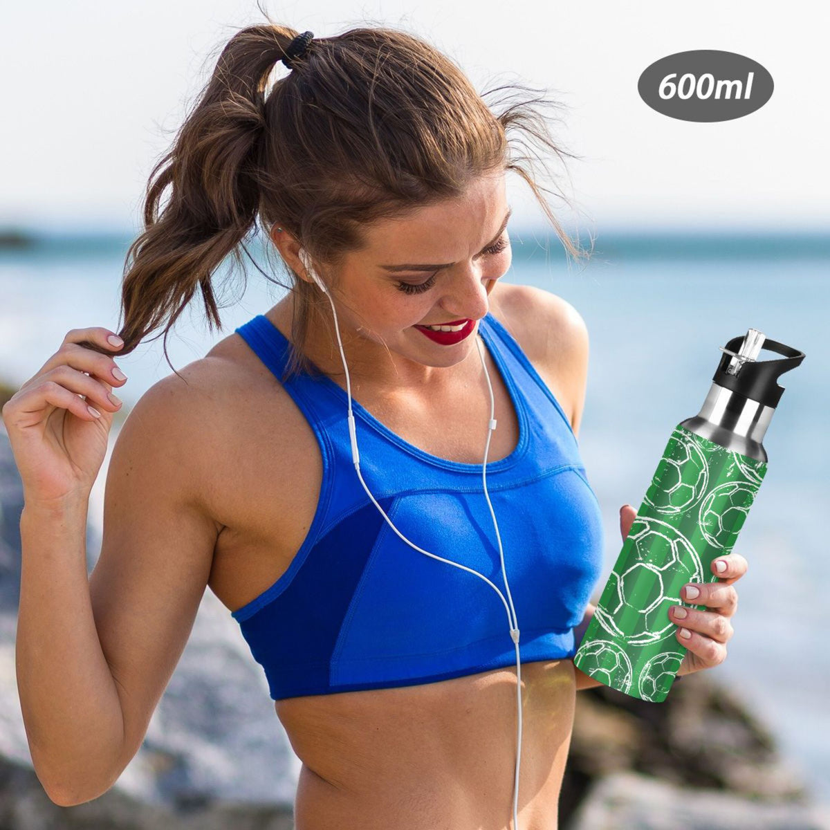Stainless Steel Insulated Water Bottle with Straw Lid U80601