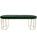 Gold and Green Velvet Dining Bench S355