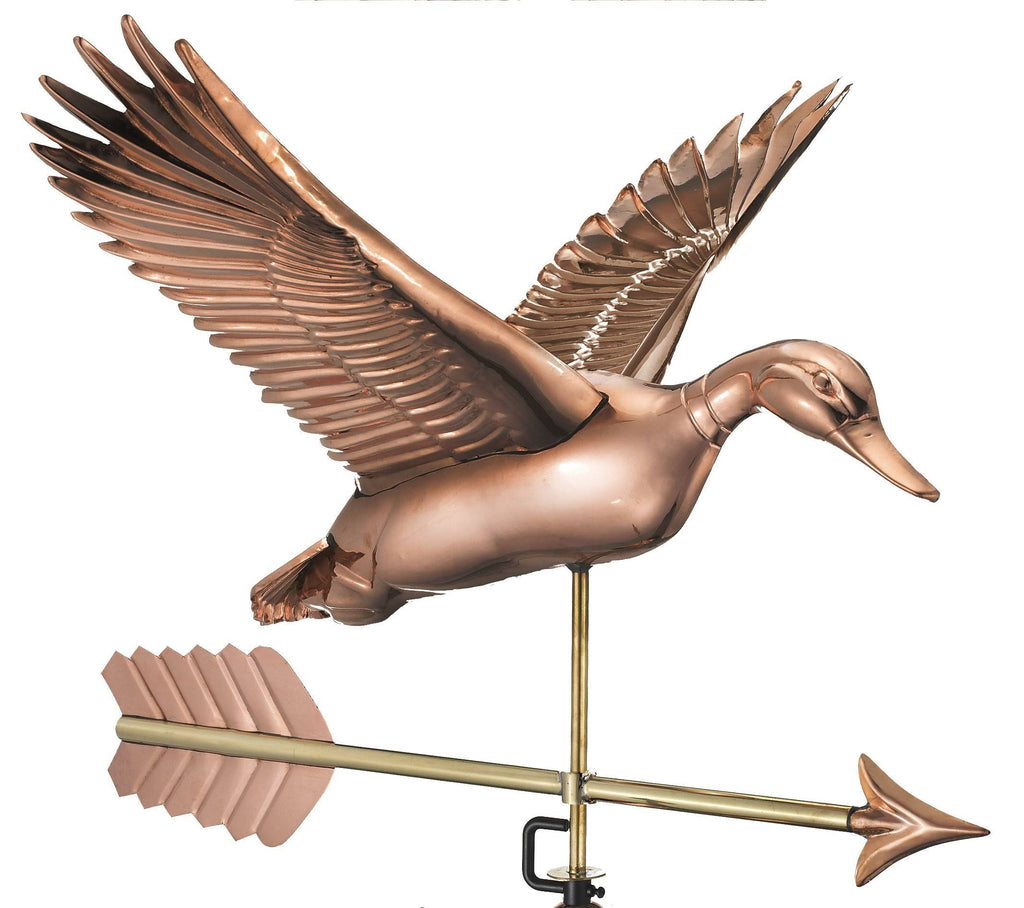 Flying Duck with Arrow Weathervane - Pure Copper A3084