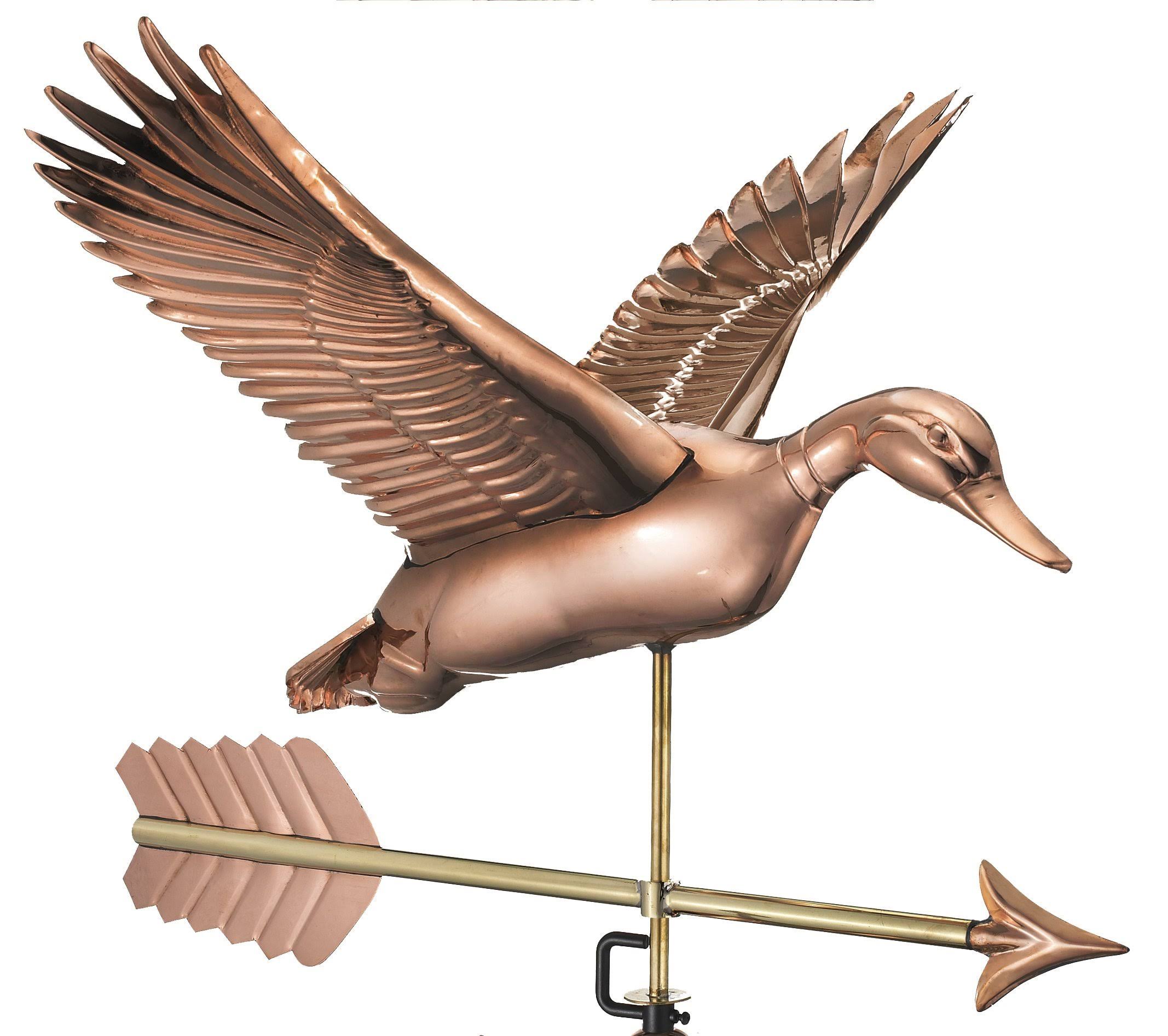 Flying Duck with Arrow Weathervane - Pure Copper A3084
