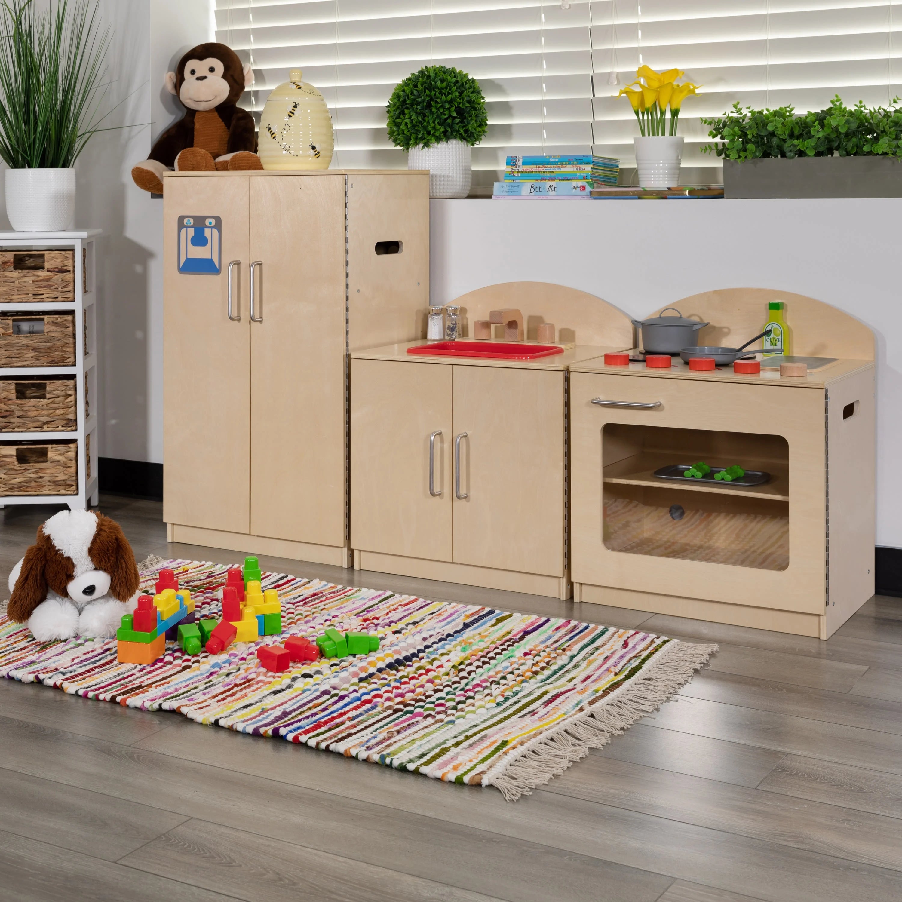 Children's Wooden Kitchen Set with Stove, Sink and Refrigerator X239