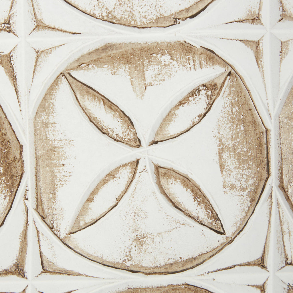 Rectangular White and Beige Wood Wall Decor 16 in. x 48 in. Z420376