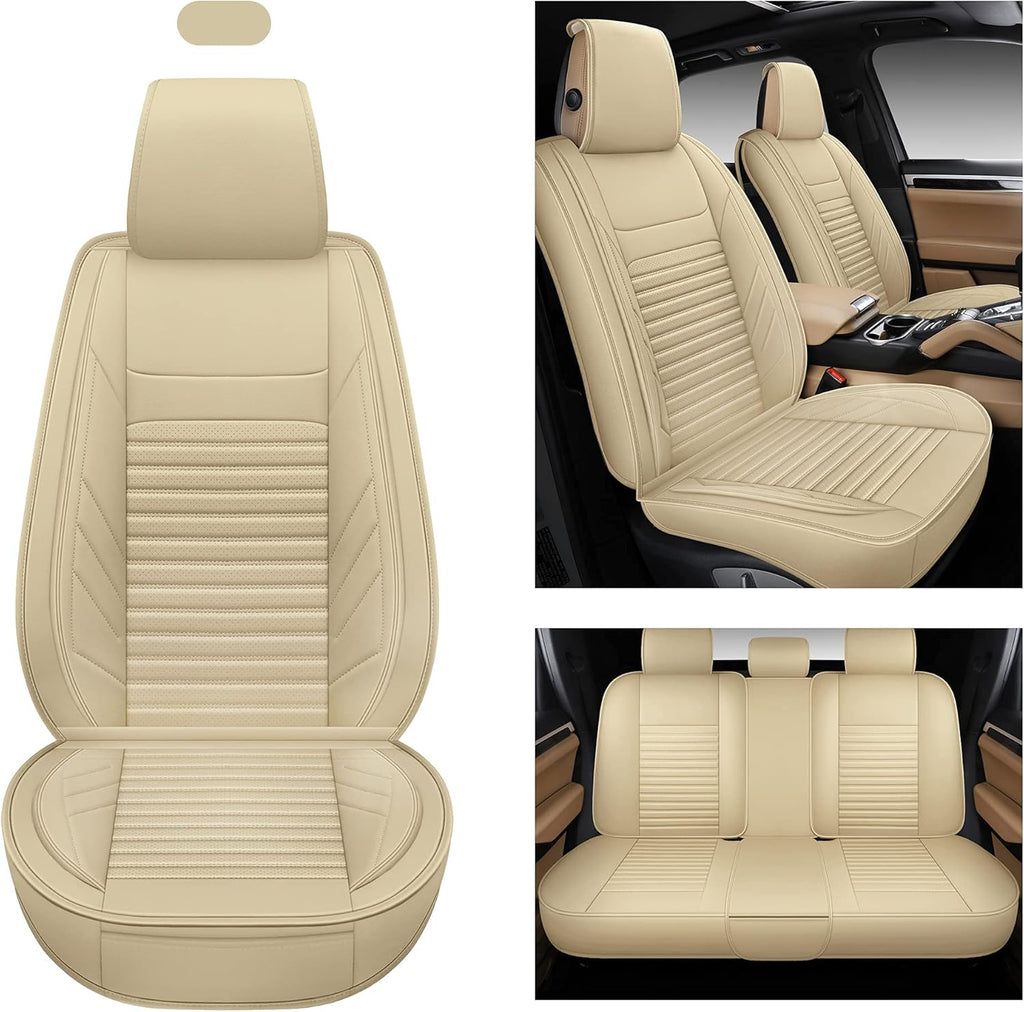 Brown Leatherette Car Seat Covers, Front Pair G92144