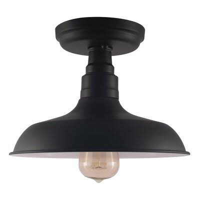 Matte Black Semi Flush Mount Light I248809