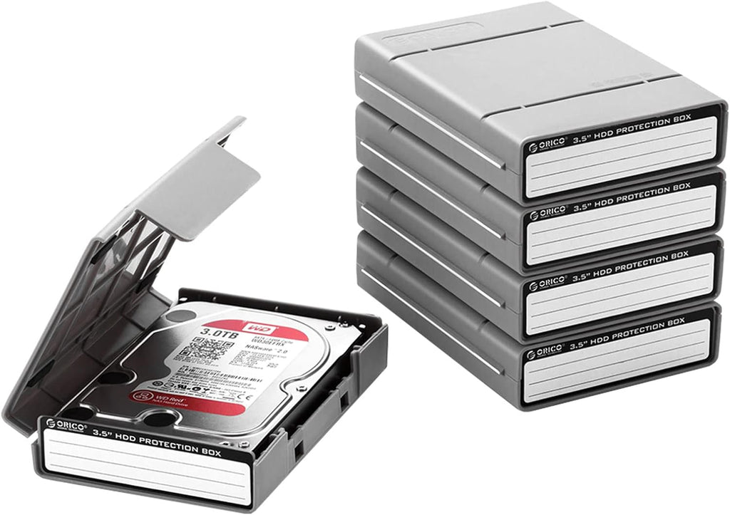 3.5 Inch Hard Drive Case Gray 5 Pack D189164
