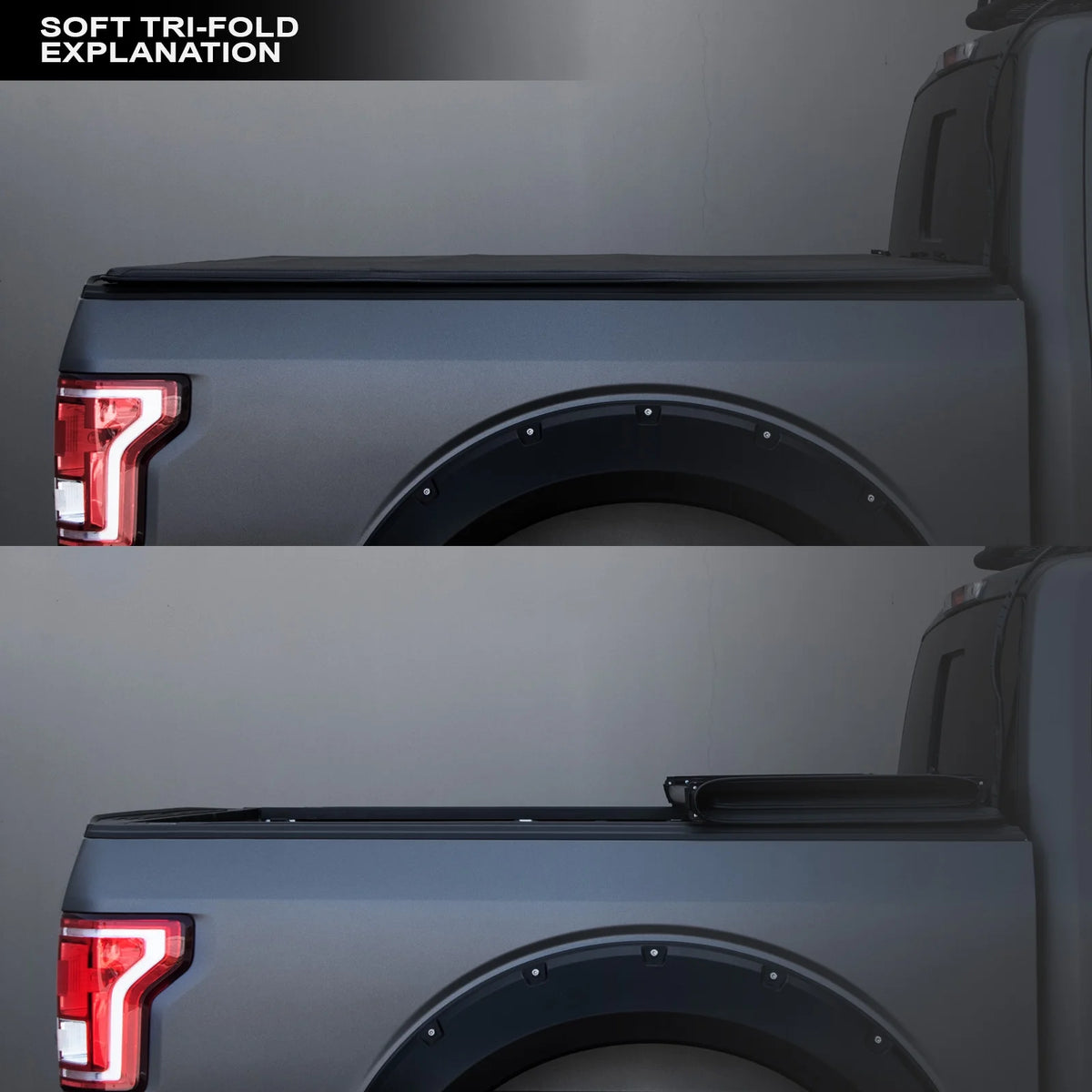 Soft Tri-Fold Tonneau Cover with Truck Bed LED Lights R91877