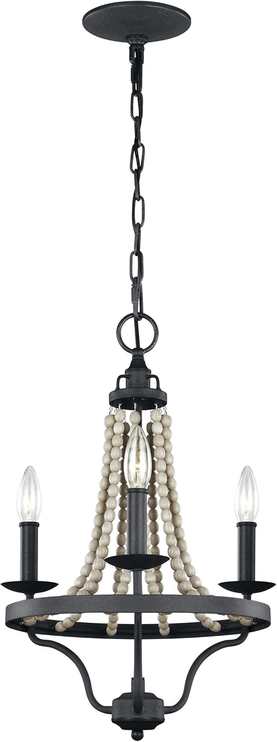 Bronze 6-Light Candle Bead Chandelier Y434