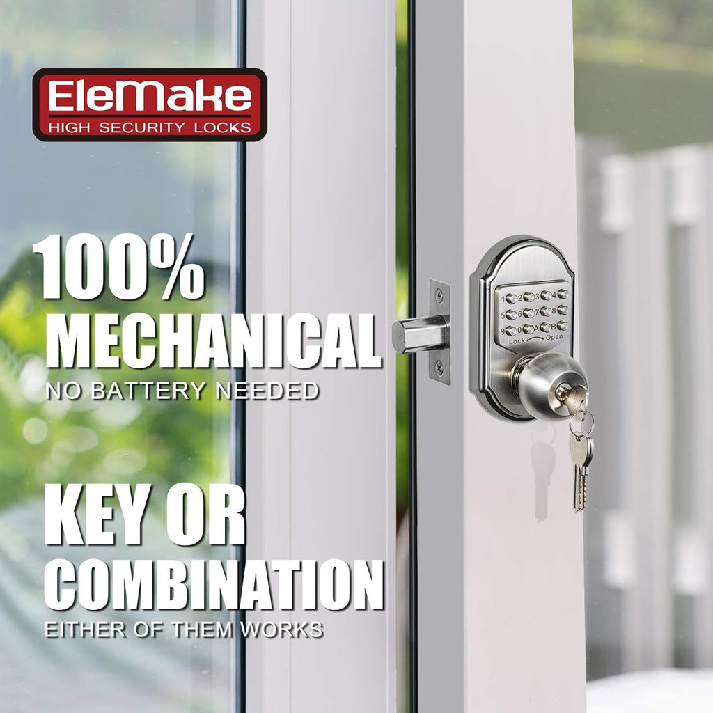 Keyless Entry Deadbolt Stainless Steel Digital Code Keypad Door Knob Weatherproof Pack of 2 U250