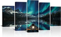 5 Panels Aurora Borealis Canvas Wall Art Stretched and Framed J4215