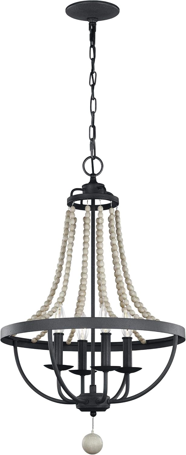 Bronze 6-Light Candle Bead Chandelier Y434
