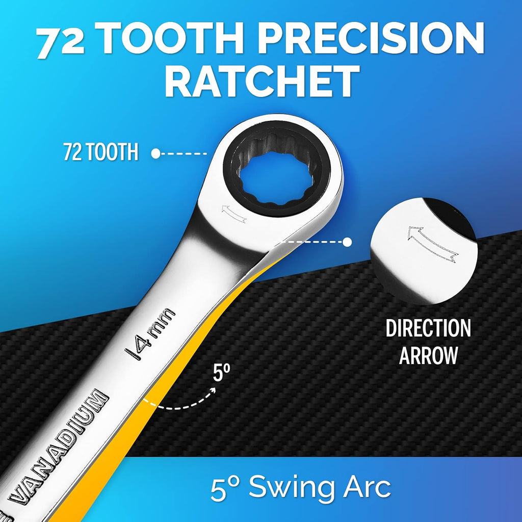 33pcs Ratcheting Wrench Set Metric and Standard A206