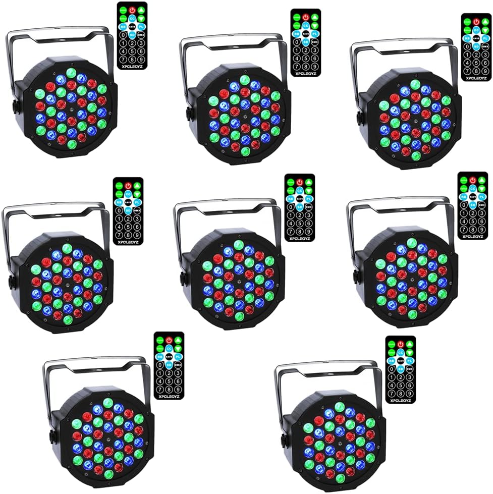 36x3W RGB LED Stage Light with Remote Control (8Pack) T5323