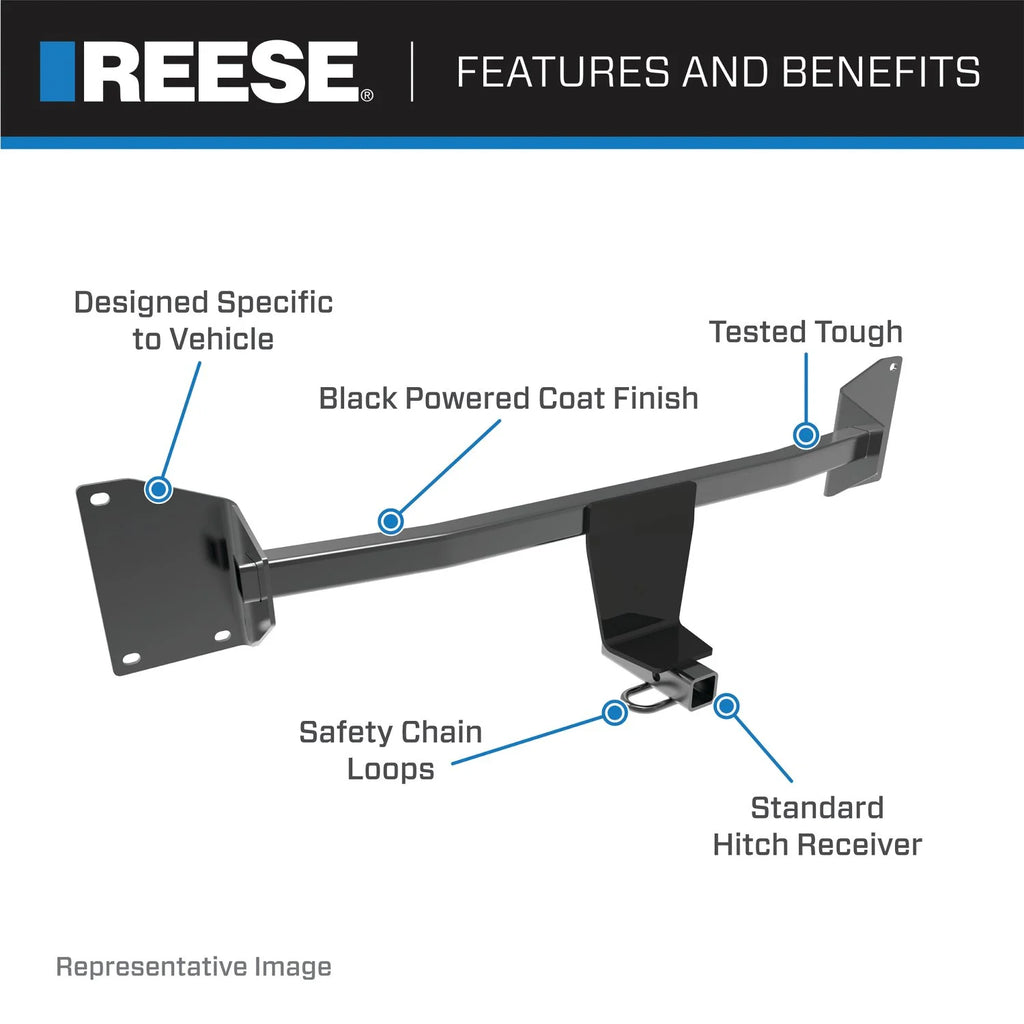 Class 1 Trailer Hitch, 1-1/4 Inch Square Receiver, Black O12141