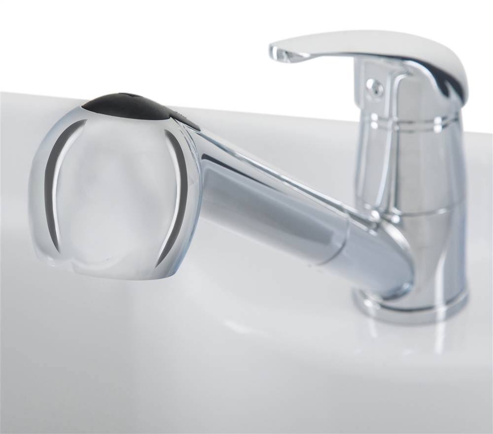 Laundry Cabinet with Pull-Out Faucet and ABS Sink, Pure White G97965