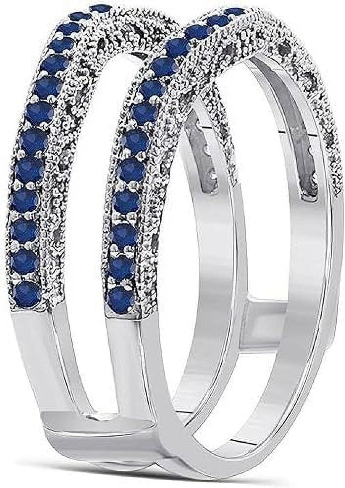 925 Sterling Silver Blue Sapphire Ring S537