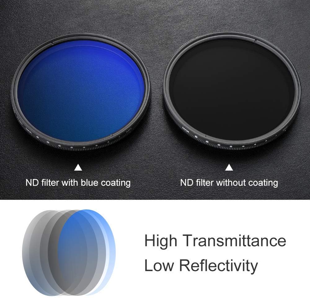 49mm Variable Neutral Density Filter ND2-ND400 9 Stops Pack of 2 Q898