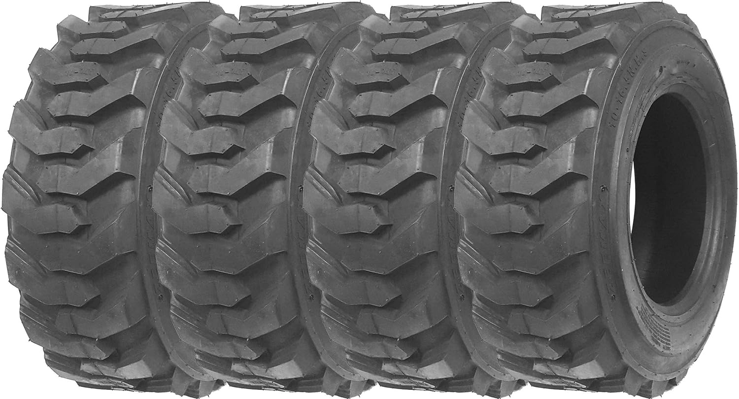 Set of 4 Heavy Duty 10-16.5 10 ply Skid Steer Tires W5893