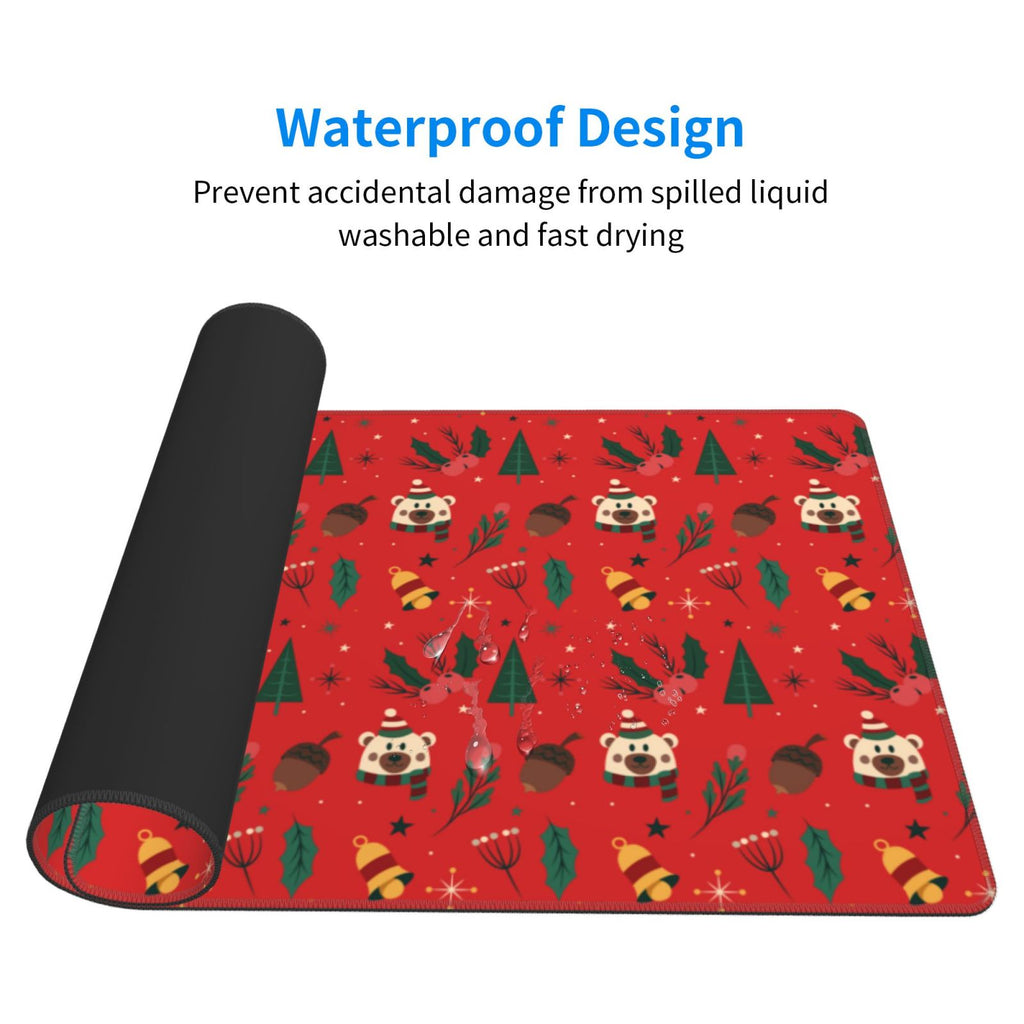 Christmas Tree Bear Bells Non-Slip Gaming Mouse Pad, 15.8"x29.5" L579