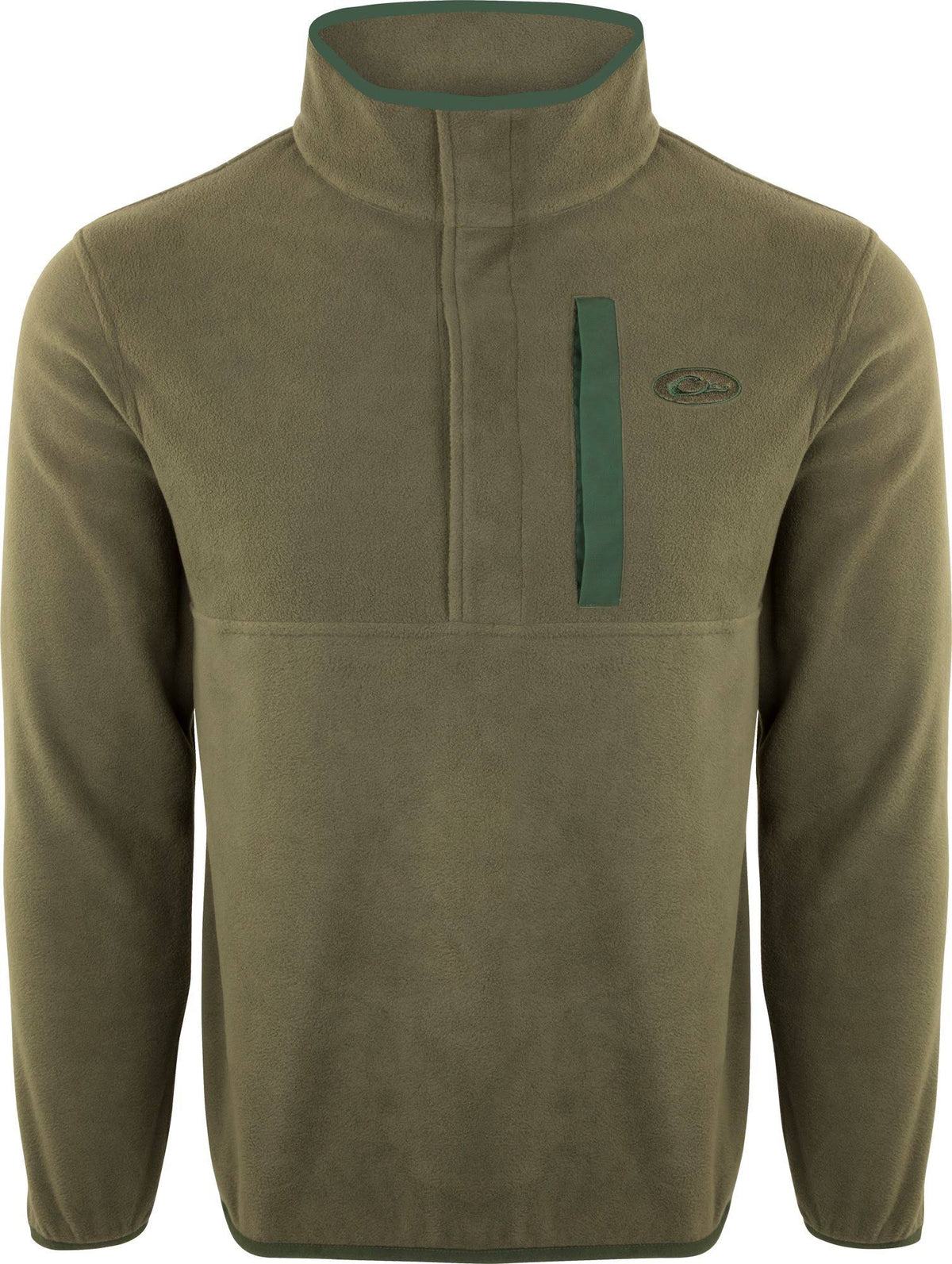 Olive Dark Green Camp Fleece Pullover U832
