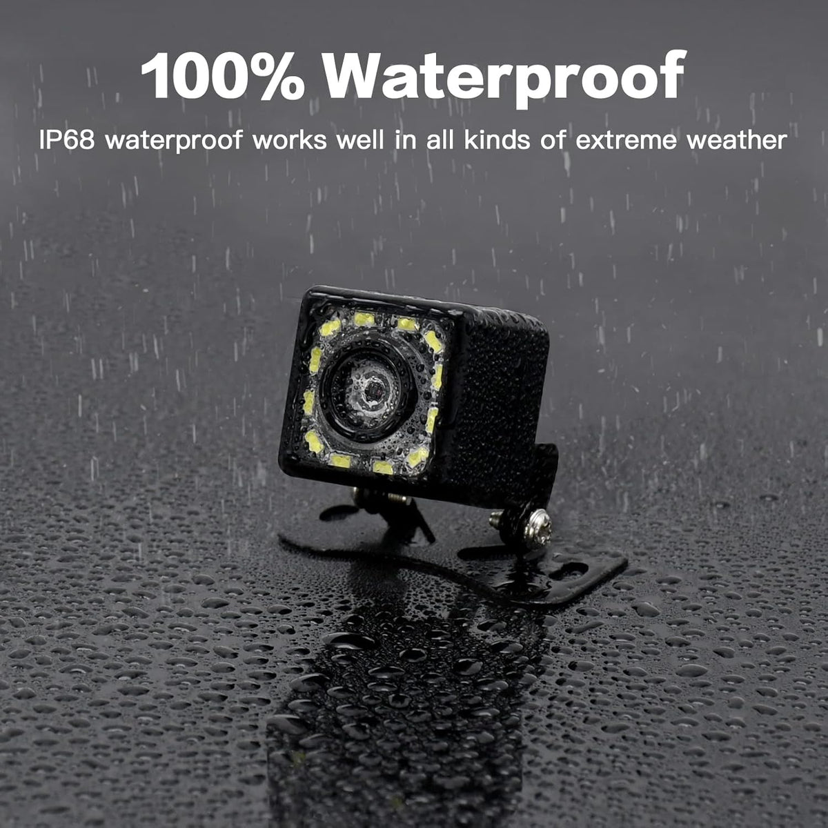 7 Inch Monitor Kit HD 1080P IP69 Waterproof Rear View Camera with 12 LED, Pack of 2 R1301
