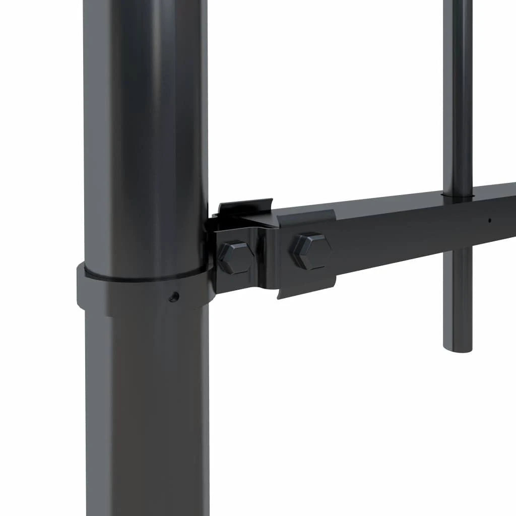 Black Steel Garden Fence with Spear Top D3699
