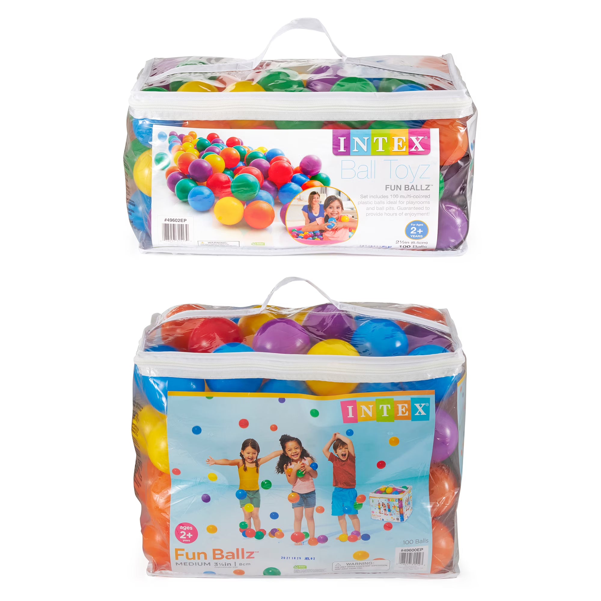 100 Large & 100 Small Plastic Multi-Colored Balls Y8139