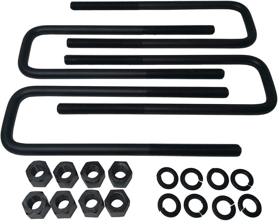 3 Rear Suspension Lift Solid Cast Iron Blocks Extra Long 12.5 Square Leaf Spring Axle U Bolts C73538