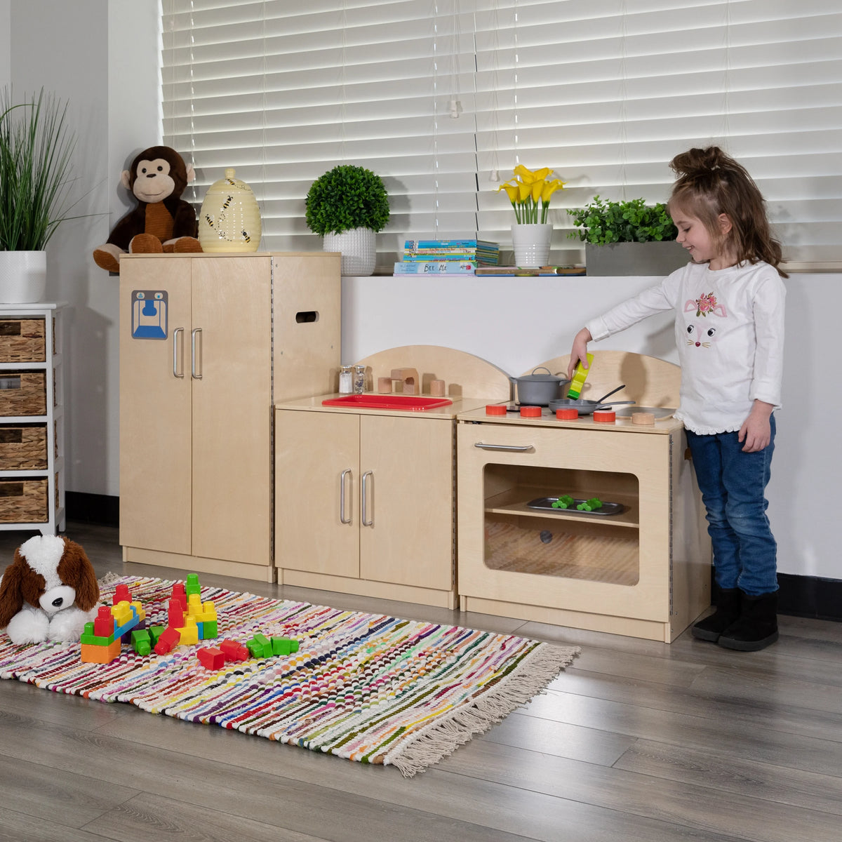 Children's Wooden Kitchen Set with Stove, Sink and Refrigerator X239