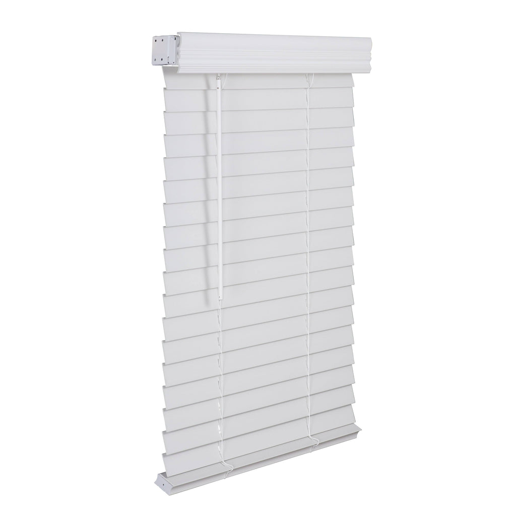 White Faux Wood Blind R626