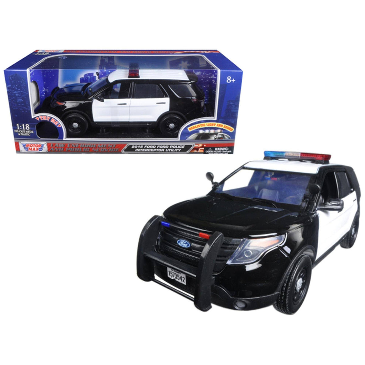 Black and White 1/18 Model Car O9487