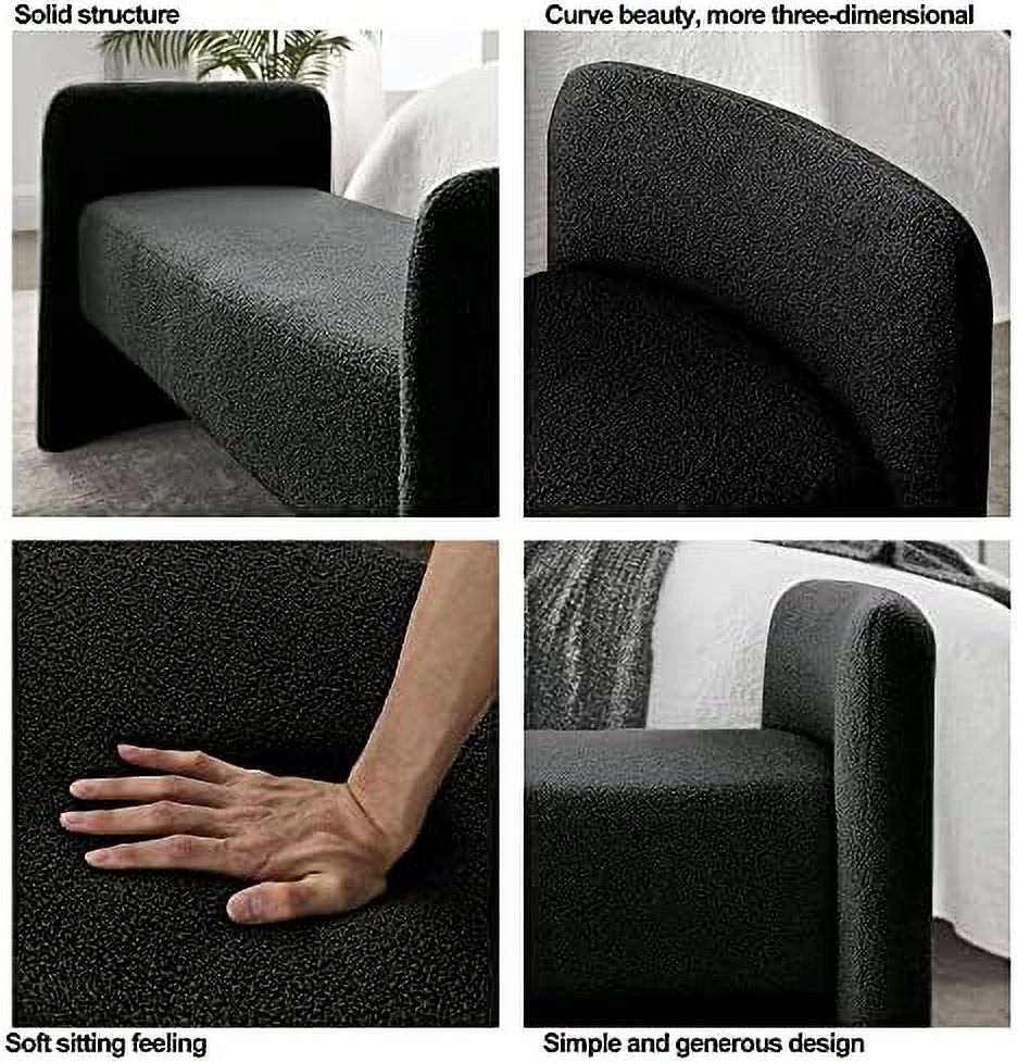 Black Velvet Ottoman Bench T1919