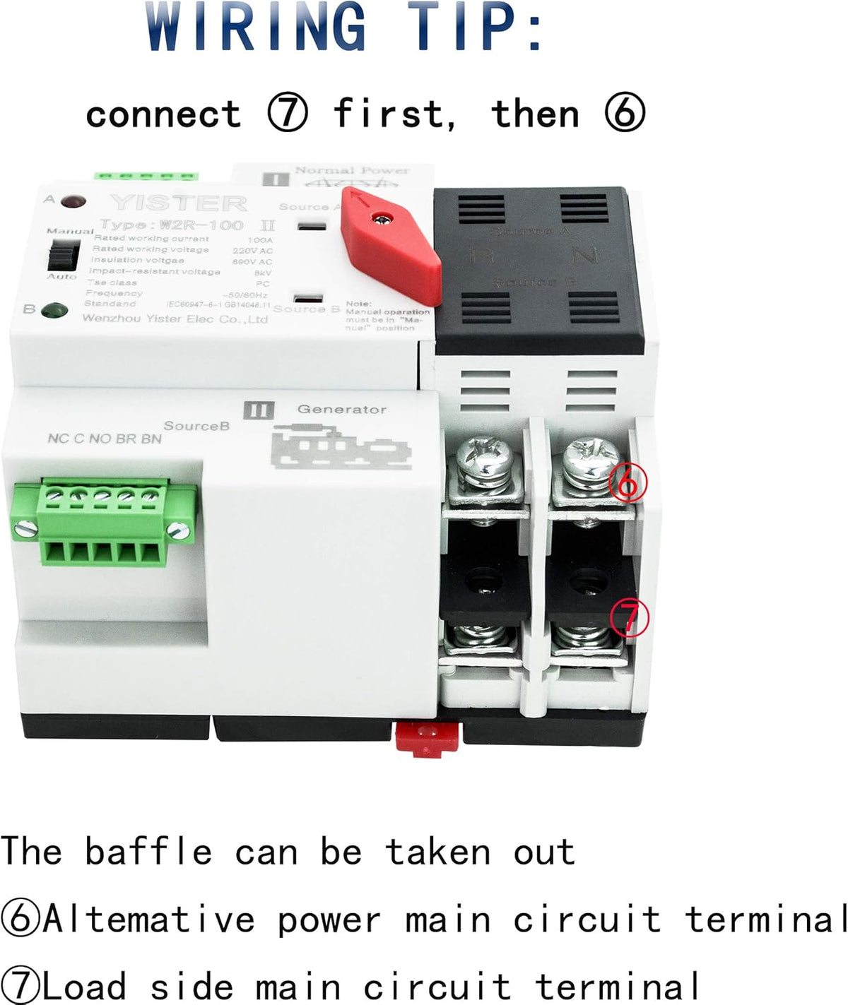 WiFi and RF433 Remote Control Dual Power Automatic Transfer Switch 16-63-100A Rated 220V 240V Din Rail Mounted Controller U7084