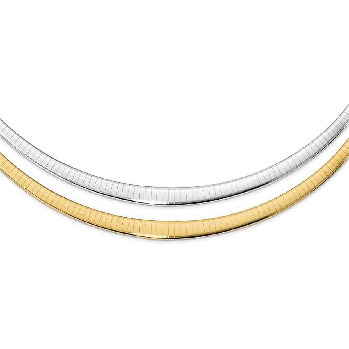 14K Yellow Gold Polished 0.5 mm Graduated Reversible Omega 18 in. Necklace B377577