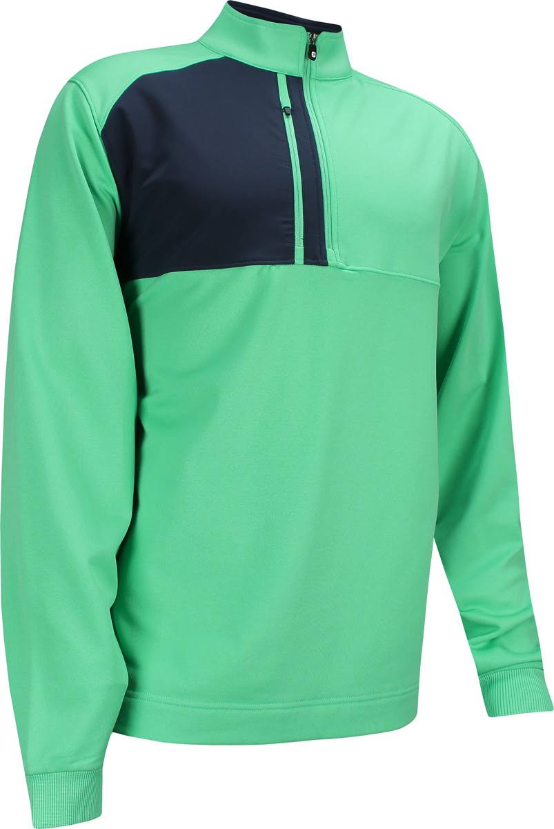 Men's Brushed Back Pique Sport Midlayer Size 2XL, Spearmint S4175