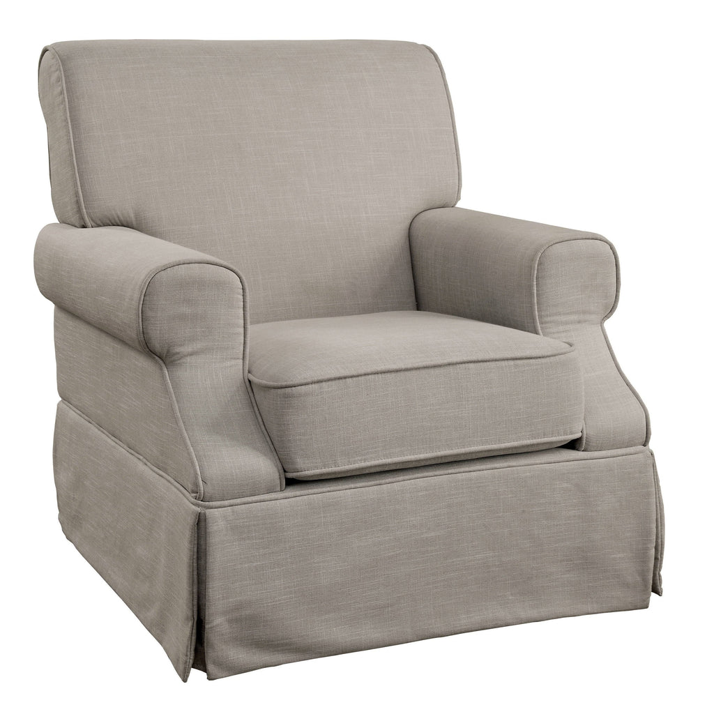 Beige Linen Fabric Swivel Chair E712948