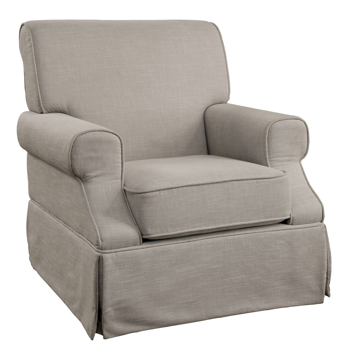 Beige Linen Fabric Swivel Chair E712948