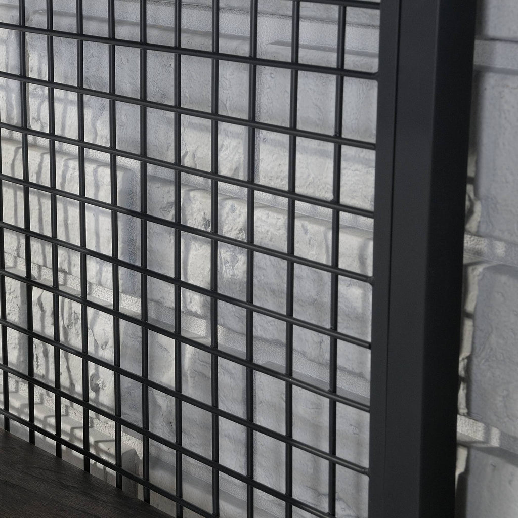 Tall Metal 4-Shelf Bookcase in Rich Walnut and Black B4020