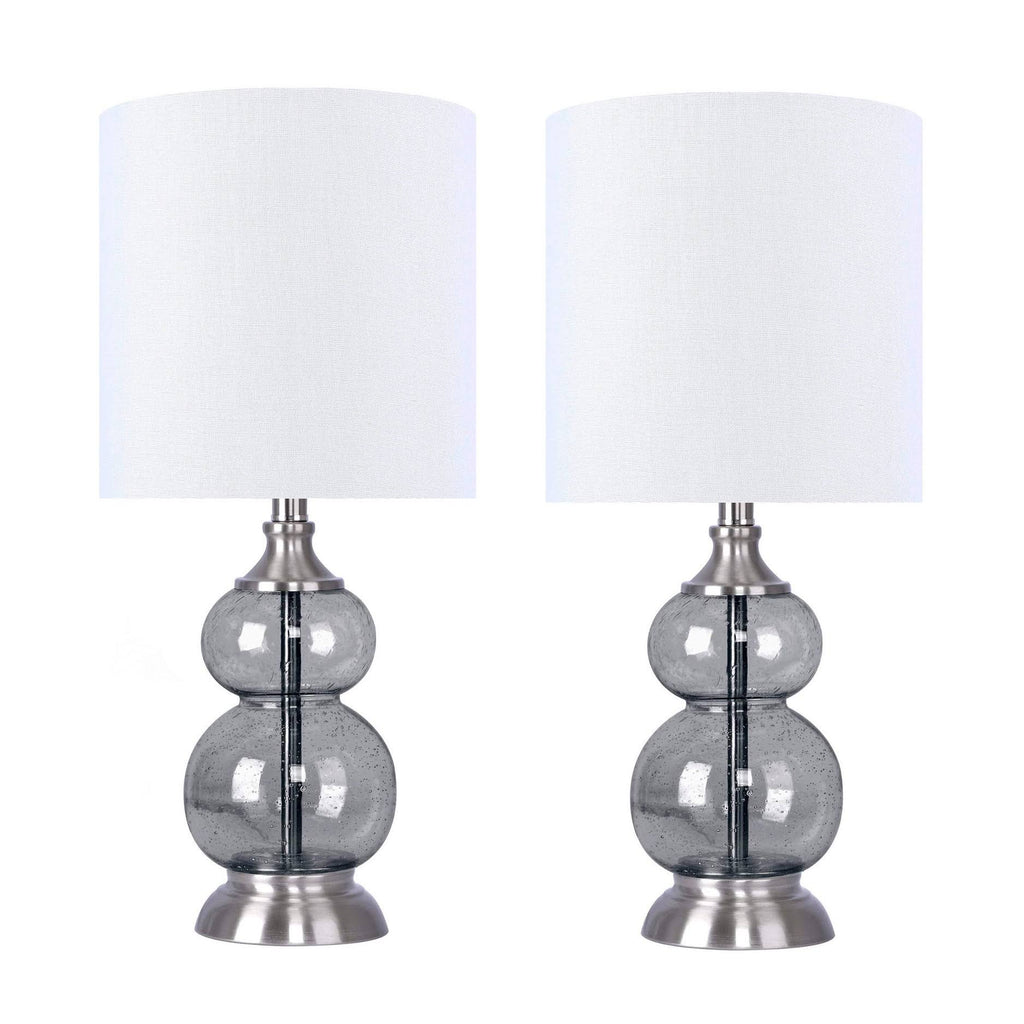 Clear Seeded Glass Accent Lamp Set of 2 H587