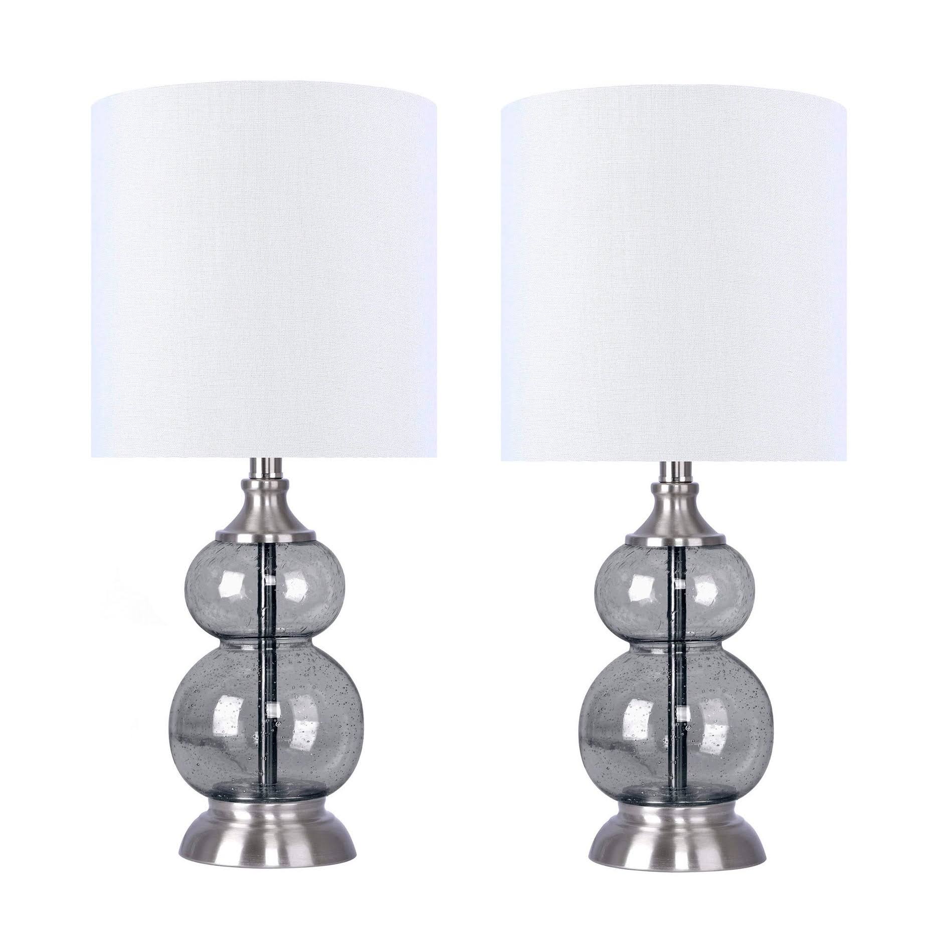 Clear Seeded Glass Accent Lamp Set of 2 H587