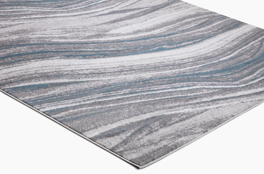 Marble Stripes Area Rug Grey/Blue 5'3"x7'3" Polypropylene H590022