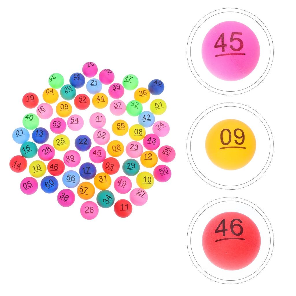 60PCS Plastic Number Balls I704