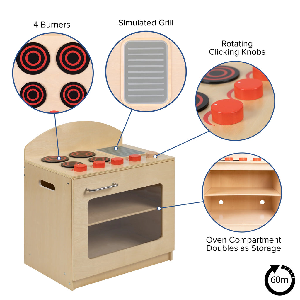 Children's Wooden Kitchen Set with Stove, Sink and Refrigerator X239