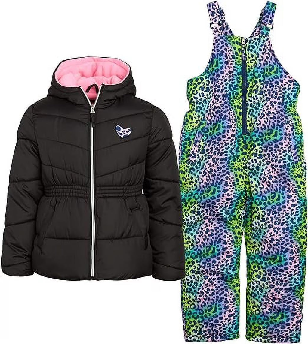 Pink 2 Piece Insulated Snowsuit Ski Jacket and Snow Bib S929
